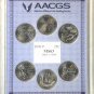 2009 P DC & US TERRITORIES WASHINGTON QUARTER SET PHILADELPHIA COINS MS63 AACGS