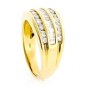 18K YELLOW GOLD MULTI LEVEL ROUND & BAGUETTE CUT DIAMOND RING ~ 1.25 TCW
