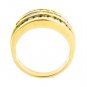 18K YELLOW GOLD MULTI LEVEL ROUND & BAGUETTE CUT DIAMOND RING ~ 1.25 TCW