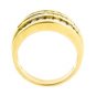 18K YELLOW GOLD MULTI LEVEL ROUND & BAGUETTE CUT DIAMOND RING ~ 1.25 TCW