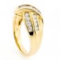 14K YELLOW GOLD ROUND & BAGUETTE DIAMOND WEDDING ANNIVERSARY RING 0.80 CT E/F-VS