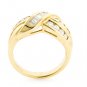 14K YELLOW GOLD ROUND & BAGUETTE DIAMOND WEDDING ANNIVERSARY RING 0.80 CT E/F-VS