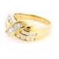 14K YELLOW GOLD ROUND & BAGUETTE DIAMOND WEDDING ANNIVERSARY RING 0.80 CT E/F-VS