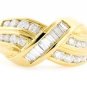 14K YELLOW GOLD ROUND & BAGUETTE DIAMOND WEDDING ANNIVERSARY RING 0.80 CT E/F-VS
