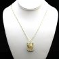 CUSTOM 14K SOLID GOLD DOUBLE FACE 3D CAT CARVED JADEITE ESTATE PENDANT ~MUST SEE