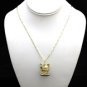 CUSTOM 14K SOLID GOLD DOUBLE FACE 3D CAT CARVED JADEITE ESTATE PENDANT ~MUST SEE