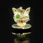 CUSTOM 14K SOLID GOLD DOUBLE FACE 3D CAT CARVED JADEITE ESTATE PENDANT ~MUST SEE