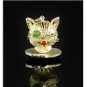 CUSTOM 14K SOLID GOLD DOUBLE FACE 3D CAT CARVED JADEITE ESTATE PENDANT ~MUST SEE