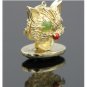 CUSTOM 14K SOLID GOLD DOUBLE FACE 3D CAT CARVED JADEITE ESTATE PENDANT ~MUST SEE