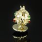 CUSTOM 14K SOLID GOLD DOUBLE FACE 3D CAT CARVED JADEITE ESTATE PENDANT ~MUST SEE