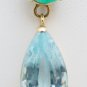 HUGE 13.21 CT PEAR SHAPED AQUAMARINE & EMERALD 14K GOLD ESTATE PENDANT ~$8450!