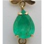 HUGE 13.21 CT PEAR SHAPED AQUAMARINE & EMERALD 14K GOLD ESTATE PENDANT ~$8450!