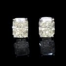 HUGE 4.12 CT CERTIFIED RADIANT DIAMOND STUD EARRINGS ~ STUNNING!