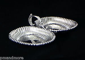 RARE 1941 GORHAM LEAMINGTON STERLING SILVER BONBON CANDY NUT HANDLED DOUBLE TRAY