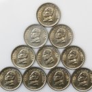LOT OF 10 - 1965 COLOMBIA 50 CENTAVOS UNCIRCULATED COINS KM#225 ~ LOW MINT! ~ NR