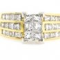 AFFORDABLE ~ 14K YELLOW GOLD 1.50 TCW PRINCESS GENUINE DIAMOND ENGAGEMENT RING