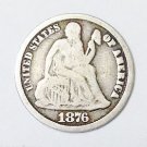 1876 CC CARSON CITY MINT DOUBLE DIE LIBERTY SEATED DIME TEN 10 CENTS -GOOD COIN!