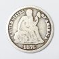 1876 CC CARSON CITY MINT DOUBLE DIE LIBERTY SEATED DIME TEN 10 CENTS -GOOD COIN!