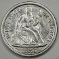 1876 CC CARSON CITY MINT DOUBLE DIE LIBERTY SEATED DIME TEN 10 CENTS -GOOD COIN!