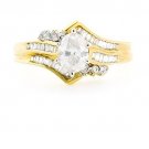 BEAUTIFUL 14K YELLOW GOLD GENUINE OVAL CUT DIAMOND ENGAGEMENT RING ~ 1.19 TCW