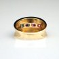 UNIQUE 14K YELLOW GOLD RUBY TOURMALINE ALEXANDRITE TOPAZ STONES WIDE BAND RING