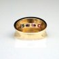 UNIQUE 14K YELLOW GOLD RUBY TOURMALINE ALEXANDRITE TOPAZ STONES WIDE BAND RING