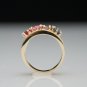 UNIQUE 14K YELLOW GOLD RUBY TOURMALINE ALEXANDRITE TOPAZ STONES WIDE BAND RING