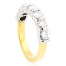 TWO TONE 18K GOLD ROUND DIAMOND WEDDING ANNIVERSARY BAND RING 1.61 CARAT -F/VS