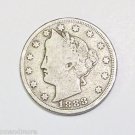 1888 LIBERTY V 5 FIVE CENT NICKEL FULL DATE - GOOD ORIGINAL 126 YEAR OLD COIN -