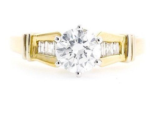 14K YELLOW GOLD 1.51 CT ROUND BRILLIANT DIAMOND ENGAGEMENT RING GORGEOUS DIAMOND