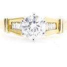 14K YELLOW GOLD 1.51 CT ROUND BRILLIANT DIAMOND ENGAGEMENT RING GORGEOUS DIAMOND