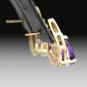 CLASSY 14K YELLOW GOLD 3.44 CTW PEAR SHAPED AMETHYST & DIAMOND ESTATE EARRINGS