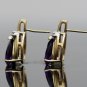 CLASSY 14K YELLOW GOLD 3.44 CTW PEAR SHAPED AMETHYST & DIAMOND ESTATE EARRINGS