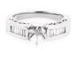 MODERN PLATINUM BAGUETTE CUT DIAMOND SEMI MOUNT ENGAGEMENT RING SETTING .60 E/VS