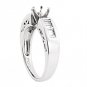 MODERN PLATINUM BAGUETTE CUT DIAMOND SEMI MOUNT ENGAGEMENT RING SETTING .60 E/VS
