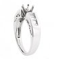 MODERN PLATINUM BAGUETTE CUT DIAMOND SEMI MOUNT ENGAGEMENT RING SETTING .60 E/VS