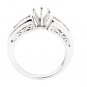 MODERN PLATINUM BAGUETTE CUT DIAMOND SEMI MOUNT ENGAGEMENT RING SETTING .60 E/VS
