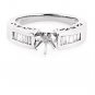MODERN PLATINUM BAGUETTE CUT DIAMOND SEMI MOUNT ENGAGEMENT RING SETTING .60 E/VS