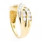 14K YELLOW GOLD MULTI LEVEL ROUND & BAGUETTE CUT DIAMOND RING ~ 1.10 TCW