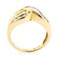 14K YELLOW GOLD MULTI LEVEL ROUND & BAGUETTE CUT DIAMOND RING ~ 1.10 TCW