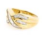 14K YELLOW GOLD MULTI LEVEL ROUND & BAGUETTE CUT DIAMOND RING ~ 1.10 TCW