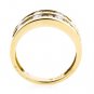 14K YELLOW GOLD ROUND & BAGUETTE DIAMOND WEDDING ANNIVERSARY RING 1.13 CT