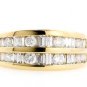 14K YELLOW GOLD ROUND & BAGUETTE DIAMOND WEDDING ANNIVERSARY RING 1.13 CT