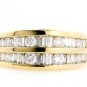 14K YELLOW GOLD ROUND & BAGUETTE DIAMOND WEDDING ANNIVERSARY RING 1.13 CT
