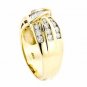 14K YELLOW GOLD MULTI LEVEL ROUND & BAGUETTE CUT DIAMOND RING ~ 1.40 TCW