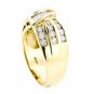 14K YELLOW GOLD MULTI LEVEL ROUND & BAGUETTE CUT DIAMOND RING ~ 1.40 TCW