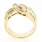 14K YELLOW GOLD MULTI LEVEL ROUND & BAGUETTE CUT DIAMOND RING ~ 1.40 TCW