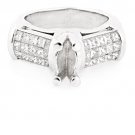 HEAVY 14K GOLD PRINCESS CUT DIAMOND SEMI MOUNT ENGAGEMENT RING SETTING ~1.50 TCW
