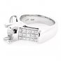 HEAVY 14K GOLD PRINCESS CUT DIAMOND SEMI MOUNT ENGAGEMENT RING SETTING ~1.50 TCW