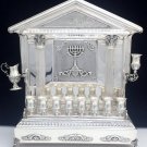BEAUTIFUL SOLID & HEAVY STERLING SILVER ART DECO STYLE BACK MENORAH BY HAZORFIM